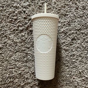 Cream Starbucks studded cup matte